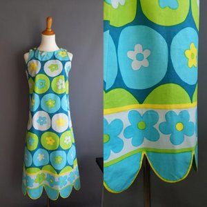 VINTAGE RARE 60S MOD FLORAL ALMEDAHL SWEDISH DRESS POCKETS!